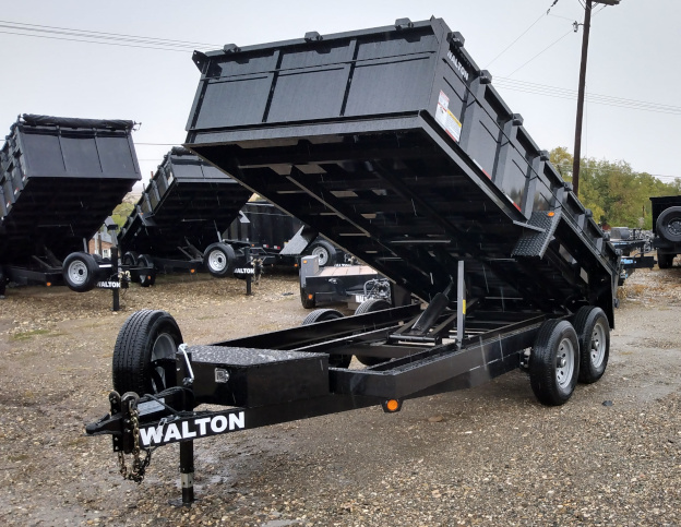 Walton Dump Trailer 14 Foot Tall Sided Dump Trailer 10.4K Axle GVW In Stock Sale Priced at $9998.oo